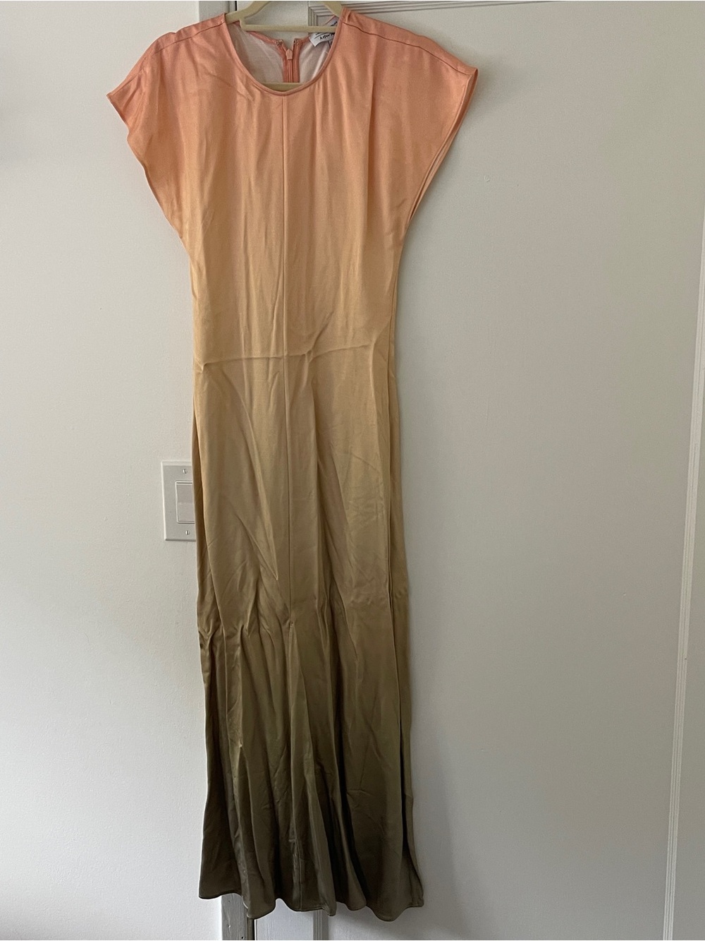 & Other Stories Peach to Olive Ombre Cap-Sleeve Maxi Dress